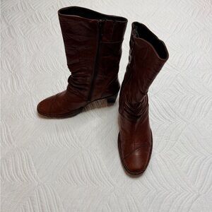 Joseph Seidel Women’s Brown Faux Leather Mid Calf Boots. Size 38 (.8.5)
